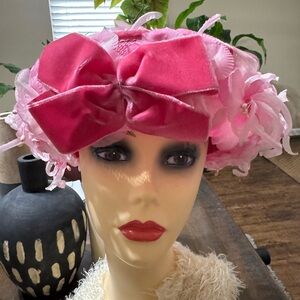 VINTAGE Elegant Pink Floral Women's Hat